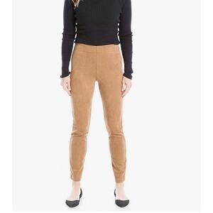 Max Studio Faux Suede Leggings Caramel Brown Pull On Stretch Skinny High Waist